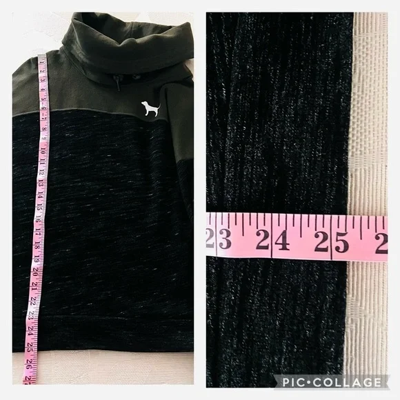 Victoria’s Secret Pink Sweatshirt Cowl Neck Long Sleeve Logo Drawstring Pullover - Picture 6 of 11